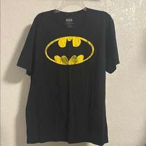 Black T-Shirt with Yellow Batman Logo SIZE XL